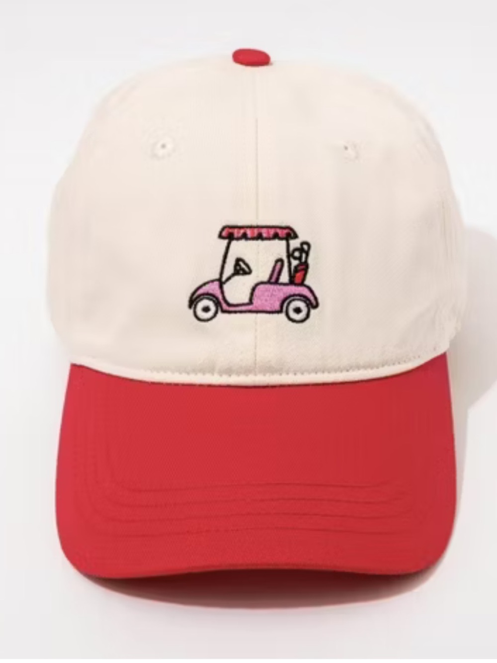 Frasier Sterling Sport Golf Cart Baseball Hat Women’s Adjustable Cream Red Pink